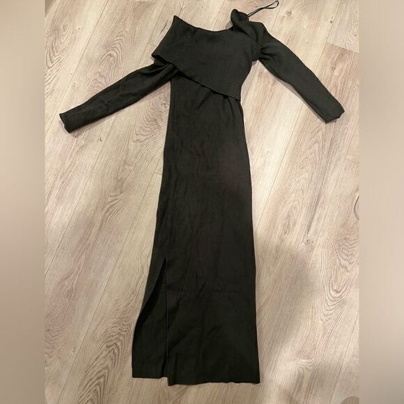 Green knit, long sleeve maxi dress - Picture 1 of 2